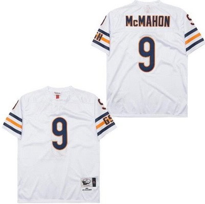 Chicago Bears #9 Jim McMahon White 1985 Throwback Mesh Jersey
