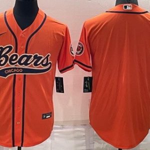 Chicago Bears Blank Orange Baseball Jersey