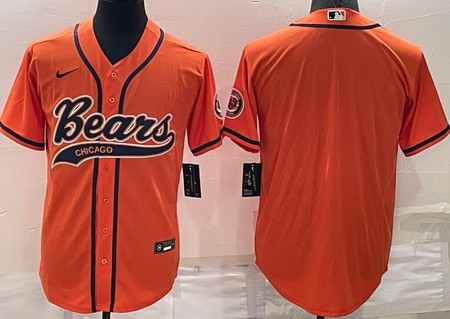 Chicago Bears Blank Orange Baseball Jersey
