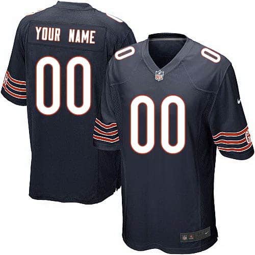 Chicago Bears Customized Game Navy Blue Jersey