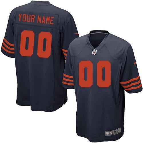 Chicago Bears Customized Game Navy Orange Jersey