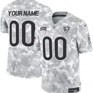Chicago Bears Customized Limited Arctic Camo 2024 Salute to Service Jersey