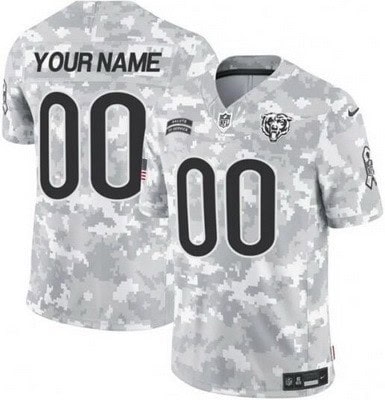 Chicago Bears Customized Limited Arctic Camo 2024 Salute to Service Jersey