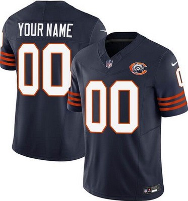 Chicago Bears Customized Limited Navy Throwback FUSE Vapor Jersey