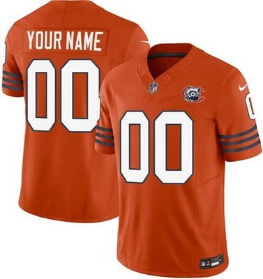 Chicago Bears Customized Limited Orange Throwback FUSE Vapor Jersey