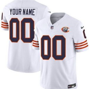 Chicago Bears Customized Limited White Throwback FUSE Vapor Jersey