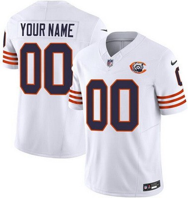 Chicago Bears Customized Limited White Throwback FUSE Vapor Jersey