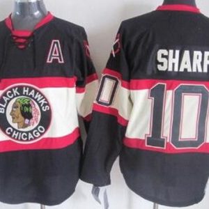 Chicago Blackhawks #10 Patrick Sharp Black Alternate Throwback Jersey