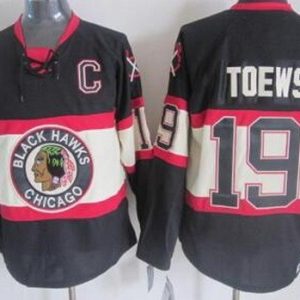 Chicago Blackhawks #19 Jonathan Toews Black Alternate Throwback Jersey