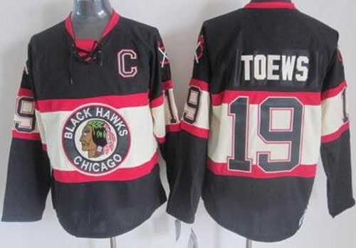 Chicago Blackhawks #19 Jonathan Toews Black Alternate Throwback Jersey