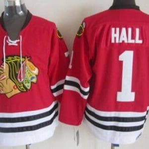 Chicago Blackhawks #1 Glean Hall Red Throwback Jersey