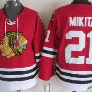 Chicago Blackhawks #21 Stan Mikita Red Throwback Jersey