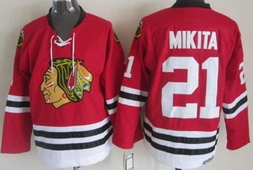 Chicago Blackhawks #21 Stan Mikita Red Throwback Jersey