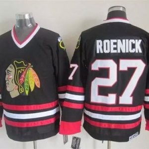 Chicago Blackhawks #27 Jeremy Roenick Black Throwback Jersey