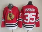 Chicago Blackhawks #35 Tony Esposito Red Throwback Jersey