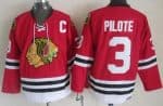 Chicago Blackhawks #3 Pierre Pilote Red Throwback Jersey