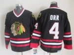 Chicago Blackhawks #4 Bobby Orr Black Throwback Jersey