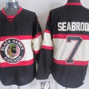 Chicago Blackhawks #7 Brent Seabrook Black Alternate Throwback Jersey