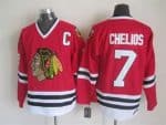 Chicago Blackhawks #7 Chris Chelios Red Throwback Jersey