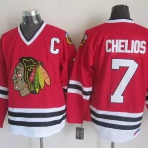 Chicago Blackhawks #7 Chris Chelios Red Throwback Jersey