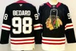 Chicago Blackhawks #98 Connor Bedard Black 100 Years Anniversary Authentic Jersey