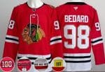 Chicago Blackhawks #98 Connor Bedard Red 100 Years Anniversary Authentic Jersey