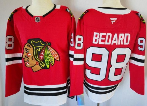 Chicago Blackhawks #98 Connor Bedard Red Authentic Jersey