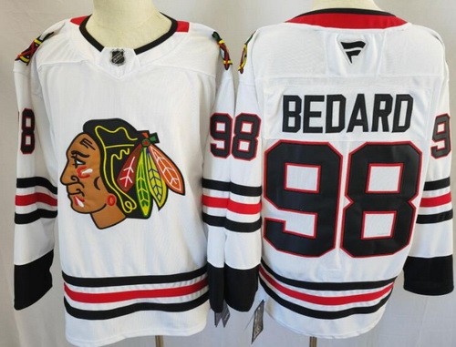 Chicago Blackhawks #98 Connor Bedard White Authentic Jersey