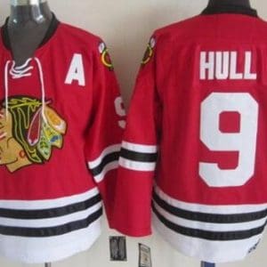 Chicago Blackhawks #9 Bobby Hull Red Throwback Jersey