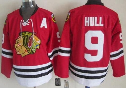Chicago Blackhawks #9 Bobby Hull Red Throwback Jersey