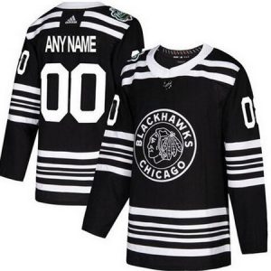 Chicago Blackhawks Customized Black 2019 Winter Classic Authentic Jersey