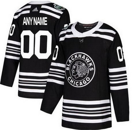 Chicago Blackhawks Customized Black 2019 Winter Classic Authentic Jersey