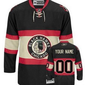 Chicago Blackhawks Customized Black Alternate Reebok Authentic Jersey