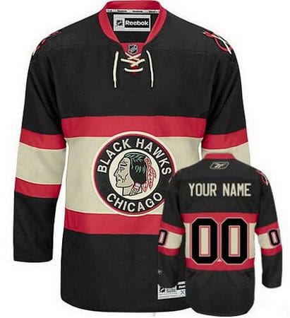Chicago Blackhawks Customized Black Alternate Reebok Authentic Jersey