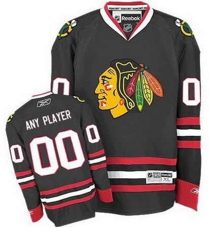 Chicago Blackhawks Customized Black Reebok Authentic Jersey
