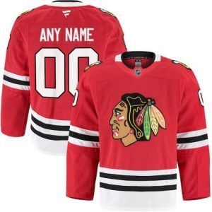 Chicago Blackhawks Customized Red Fanatics Authentic Jersey