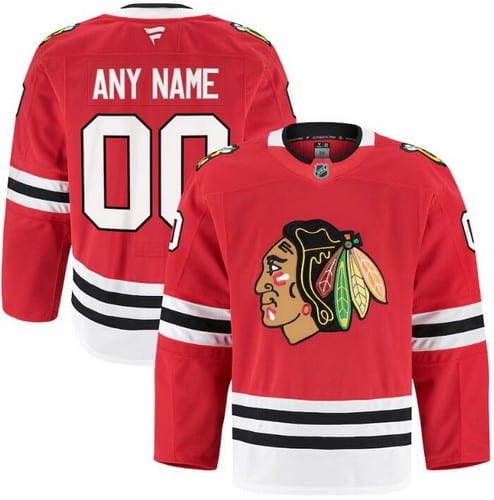 Chicago Blackhawks Customized Red Fanatics Authentic Jersey