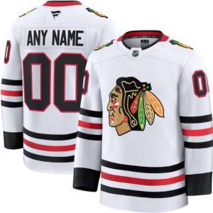 Chicago Blackhawks Customized White Fanatics Authentic Jersey