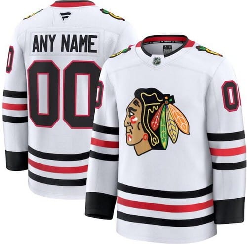 Chicago Blackhawks Customized White Fanatics Authentic Jersey