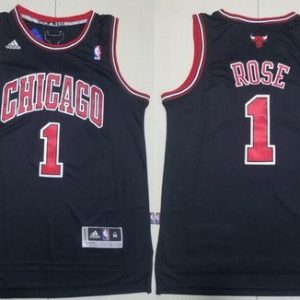 Chicago Bulls #1 Derrick Rose Black Adidas Swingman Jersey