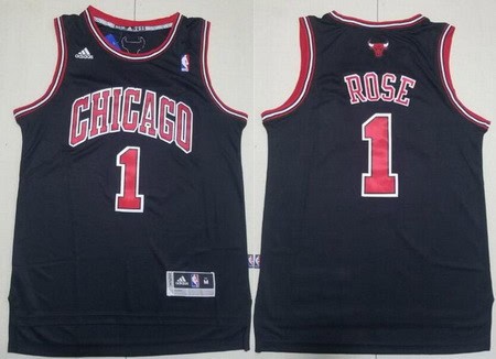 Chicago Bulls #1 Derrick Rose Black Adidas Swingman Jersey