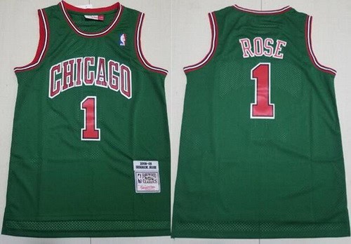 Chicago Bulls #1 Derrick Rose Green 2008 Throwback Swingman Jersey