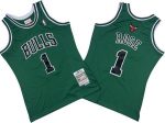 Chicago Bulls #1 Derrick Rose Green Black 2008 Throwback Swingman Jersey