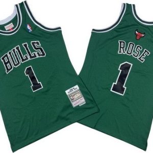 Chicago Bulls #1 Derrick Rose Green Black 2008 Throwback Swingman Jersey