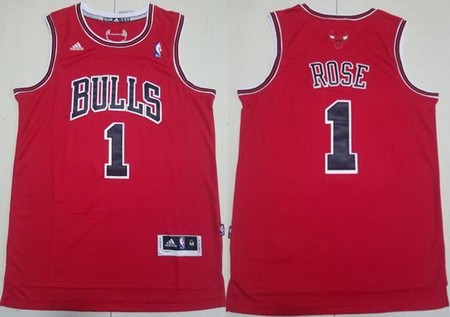 Chicago Bulls #1 Derrick Rose Red Adidas Swingman Jersey