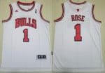 Chicago Bulls #1 Derrick Rose White Adidas Swingman Jersey