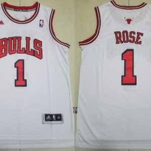 Chicago Bulls #1 Derrick Rose White Adidas Swingman Jersey