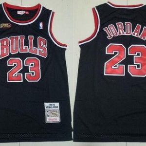 Chicago Bulls #23 Michael Jordan Black 1997 Finals Throwback Swingman Jersey