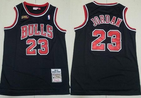 Chicago Bulls #23 Michael Jordan Black 1997 Finals Throwback Swingman Jersey