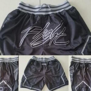 Chicago Bulls #23 Michael Jordan Black Gray 1985 Just Don Shorts